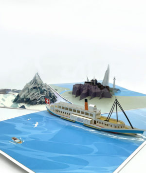 Carte postale 3D : Bateau du Léman